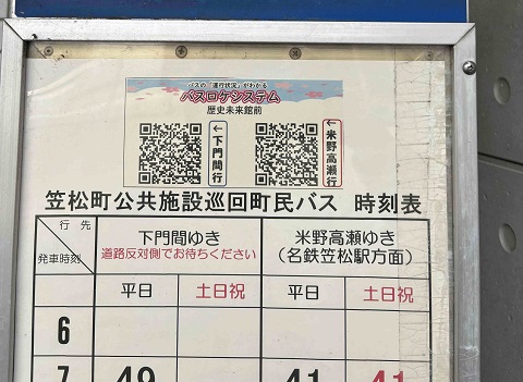 時刻表待合場所表記