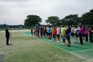テニス大会開会式の様子