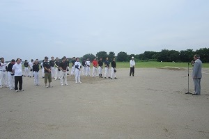 軟式野球大会開会式の様子
