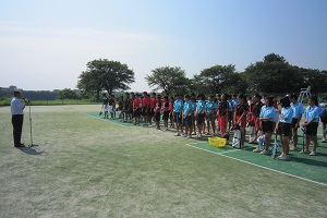 町民ソフトテニス大会開会式の様子