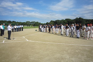 町民ソフトボール大会開会式の様子