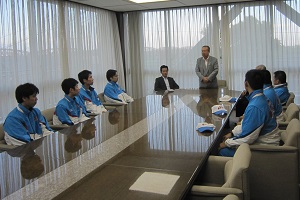国体へ出場される選手の方々との激励会の様子