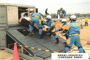 倒壊家屋から要救助者を救出